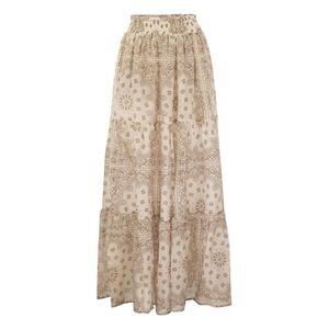 MC2 SAINT BARTH Women's Tiered Maxi Skirt Women Beige Skirts